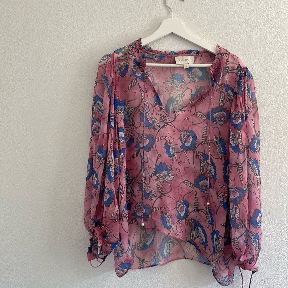 Cleobella Pink Floral Long-Sleeve Blouse - Picture 2 of 8